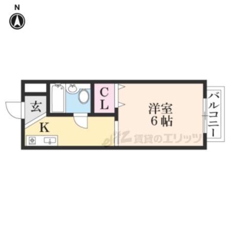 エスポワールU- (1K/1階)の間取り写真