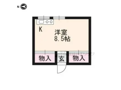 松井荘東館(ワンルーム/1階)の間取り写真