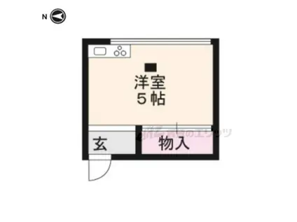 松井荘東館(ワンルーム/1階)の間取り写真