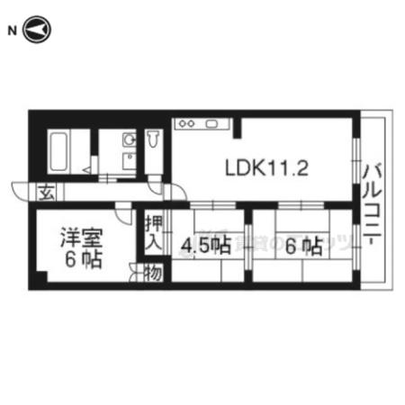 パークヒルズ(3LDK/3階)の間取り写真