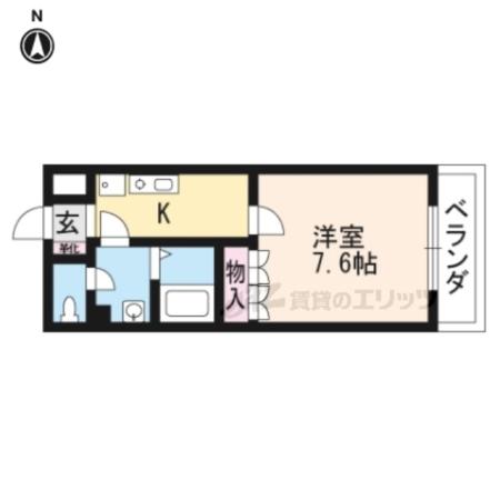 ロイヤルヒルズ(1K/2階)の間取り写真