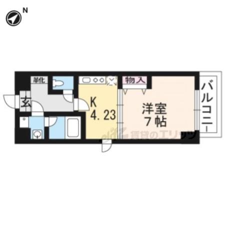 エンゼルプラザイースト(1DK/7階)の間取り写真