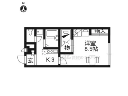 レオパレス五ヶ庄(1K/1階)の間取り写真