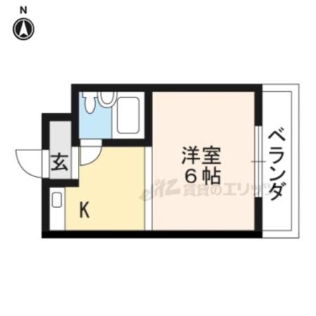 サンアイ(1K/1階)の間取り写真