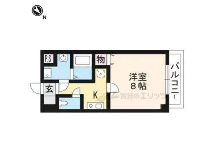 グランレブリー桂PART(1K/3階)の間取り写真