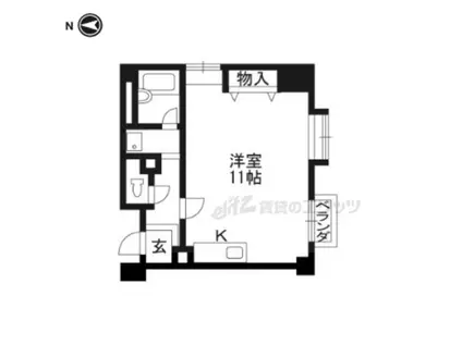 ダイアパレス西大路御池(1DK/6階)の間取り写真