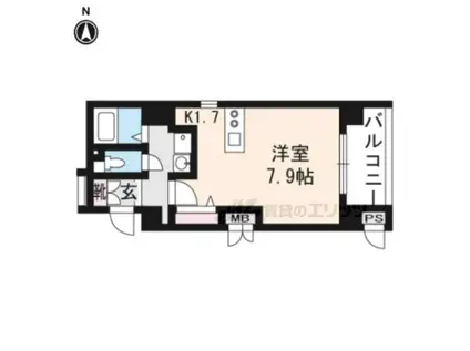 プレサンス京都五条大橋レジェンド(ワンルーム/5階)の間取り写真