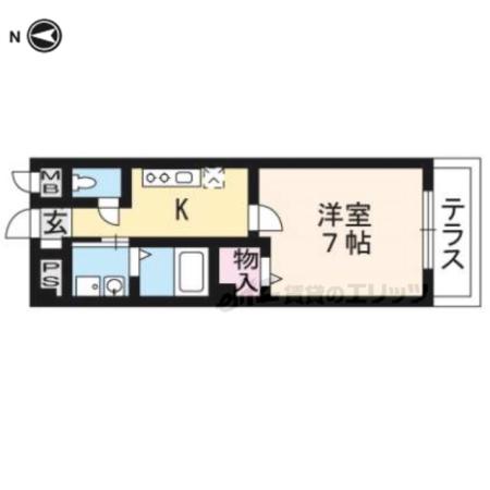 クリザンテーム 山本(1K/1階)の間取り写真