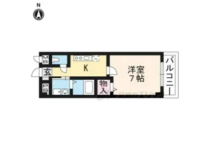 クリザンテーム 山本(1K/2階)の間取り写真