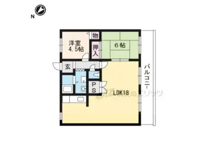 カルフール(2LDK/3階)の間取り写真