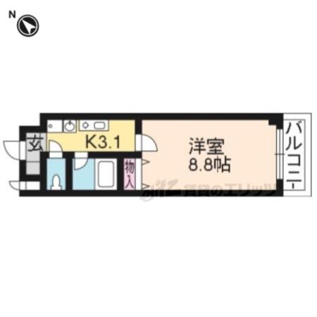 ソレイユ豊PART(1K/6階)の間取り写真