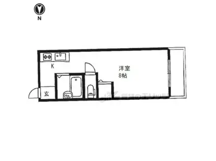 シャンテー三矢(ワンルーム/3階)の間取り写真