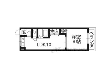 レオハイム長尾(1LDK/4階)の間取り写真