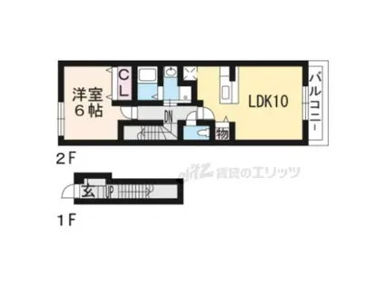 コーポ和広(1LDK/2階)の間取り写真