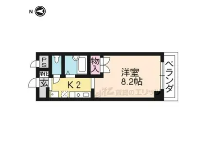 レジデンス倭(1K/3階)の間取り写真