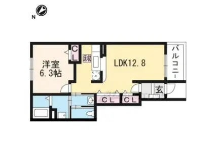 グランツ(1LDK/1階)の間取り写真