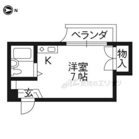 ジョイフルクズハ(ワンルーム/4階)の間取り写真