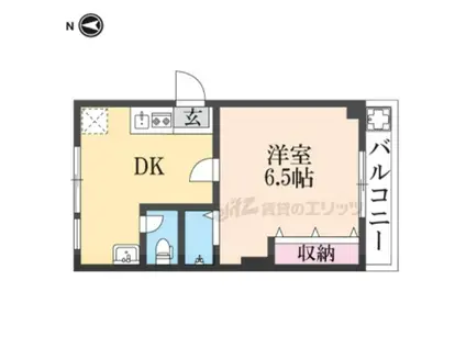 ELLE23(1DK/2階)の間取り写真