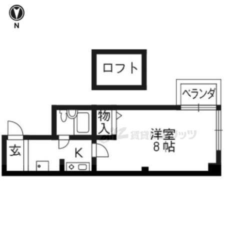 アメニティK(1K/1階)の間取り写真
