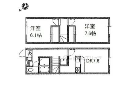レオパレスジョリメゾン(2DK/1階)の間取り写真