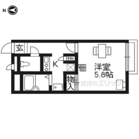 レオパレスアムール(1K/2階)の間取り写真