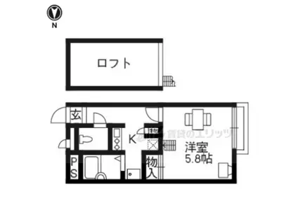 レオパレスBELLEEQUEEN(1K/2階)の間取り写真