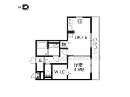 セヴェルSETA(1DK/3階)の間取り写真
