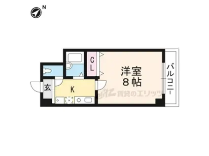 グッドライフ南草津(1K/4階)の間取り写真