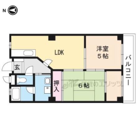 ソシアルハイツ(2LDK/3階)の間取り写真