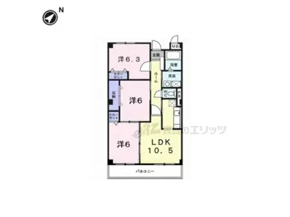 グラン・リーオ・セルカ西町(3LDK/3階)の間取り写真