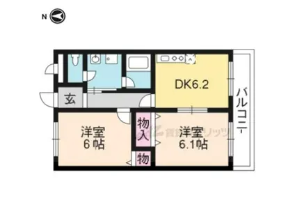 エスペランサ(2DK/2階)の間取り写真