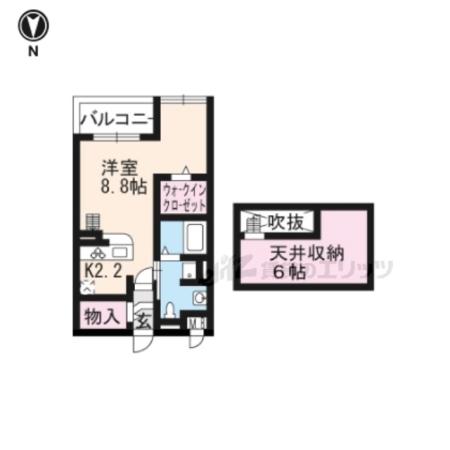タピエス(1K/2階)の間取り写真