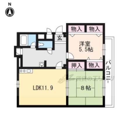 コーポ協和(2LDK/2階)の間取り写真