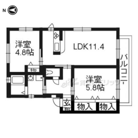 シャーメゾンコモド(2LDK/1階)の間取り写真