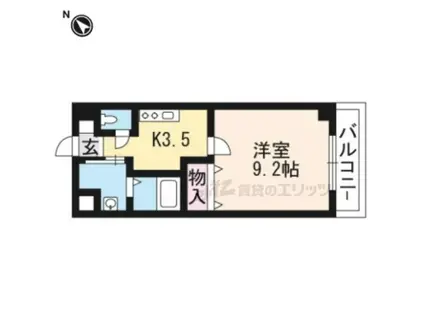 プロヴァンス(1K/5階)の間取り写真