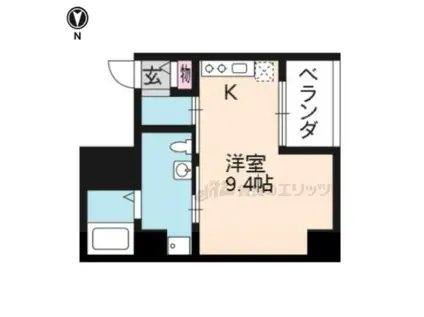 PINE ウエスト(ワンルーム/6階)の間取り写真