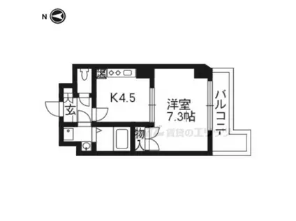 M・G HLLS四条河原町(1DK/2階)の間取り写真
