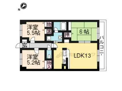 サザンパレス(3LDK/2階)の間取り写真