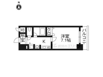べラジオ五条烏丸(1K/3階)の間取り写真