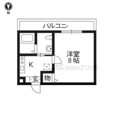 ブライトハイム A棟(1K/2階)の間取り写真