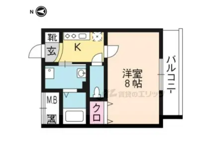 グランデ松井(1K/3階)の間取り写真