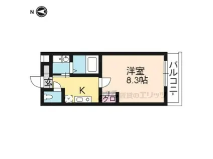 ユイマール(1K/2階)の間取り写真