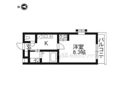 ユイマール(1K/1階)の間取り写真