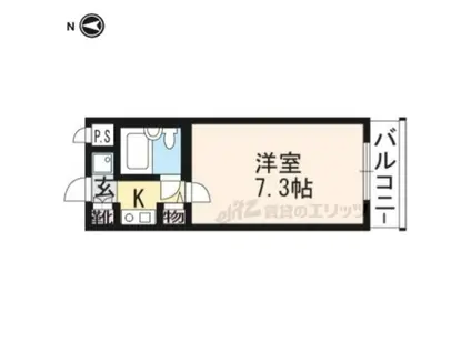 DETOM-1 西陣 (1K/3階)の間取り写真