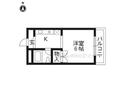 リバーサイド白川(1K/2階)の間取り写真