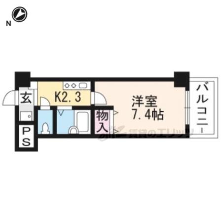 レイクヴュー堅田(1K/3階)の間取り写真