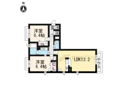 ソシアシャルマン(2LDK/1階)の間取り写真