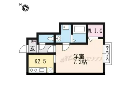 クローバーヒルズ(1K/1階)の間取り写真