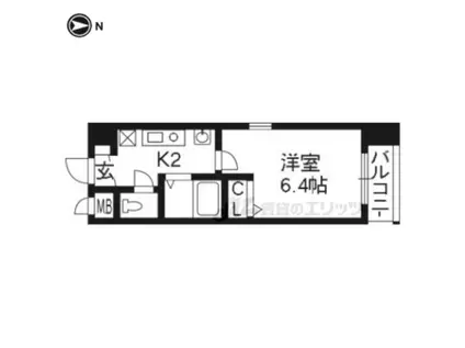 エイペックス京都新京極(1K/3階)の間取り写真