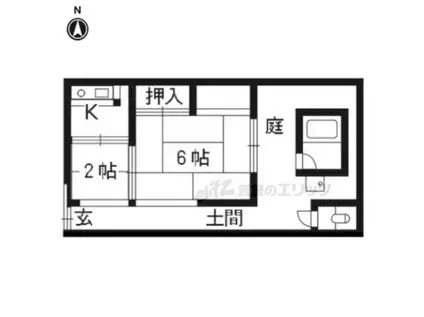 京都市烏丸線 今出川駅 徒歩8分 1階建 築56年(2K)の間取り写真